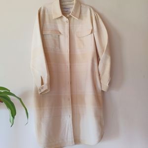 DRK long button Front plaid Shacket Siz Lg